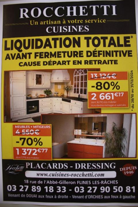 Liquidation totale avant fermeture définitive pour cause de départ à la retraite